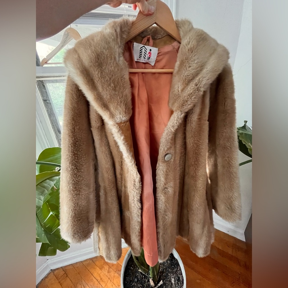 Vintage made in England 60s faux fur and suede jacket